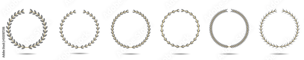 Vector laurel wreath label set Vector laurel wreath label set