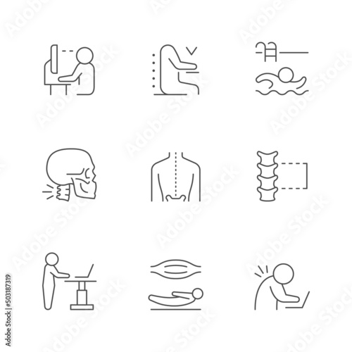 Correct posture line outline icon