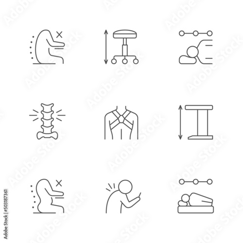 Correct posture line outline icon