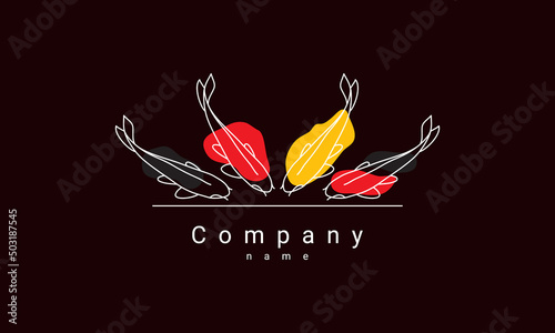 Unique koi fish logo