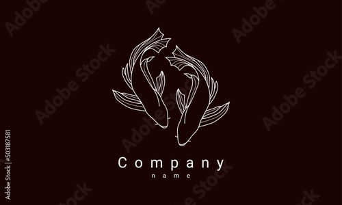 Unique koi fish logo