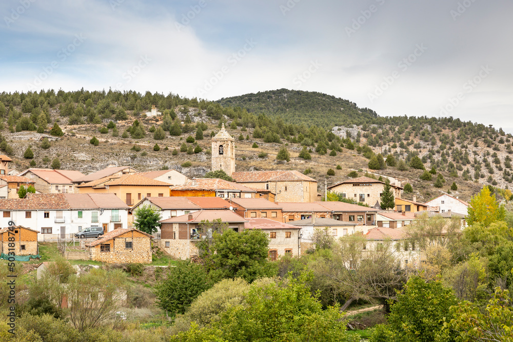 a view of Ucero village, province of Soria, Castile and Leon, Spain