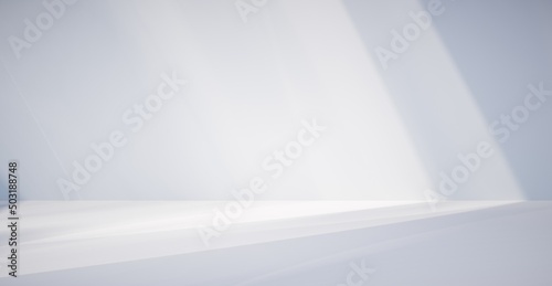 Blank colorful wall background and hard falling shadow. 3D rendering.