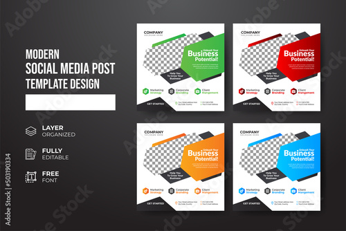 Modern and creative digital marketing agency social media post template