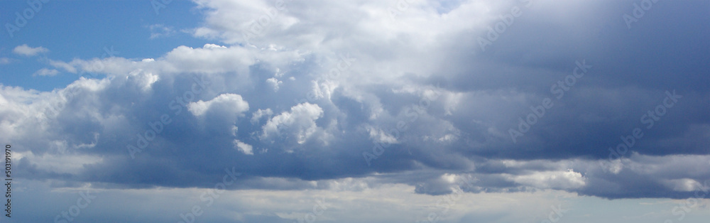 Blue sky with clouds, nature background