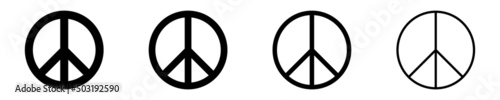 Photo Set of Peace symbols vector icons on white background