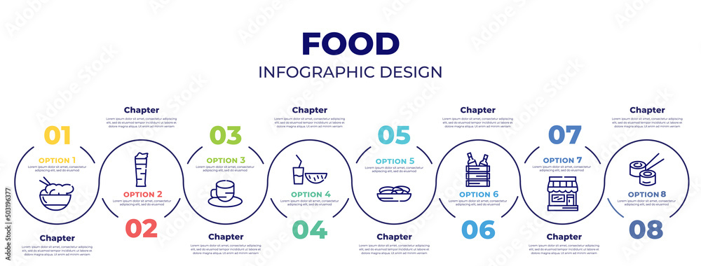catering vector infographic template. choose recipes,... infographic template design vector with icons and 8 options or steps ...