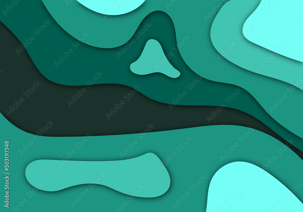 Stylish Modern 3D Paper Cut Art Template with Abstract Curve Shapes Background for Flyer, Banner, Presentation and Poster