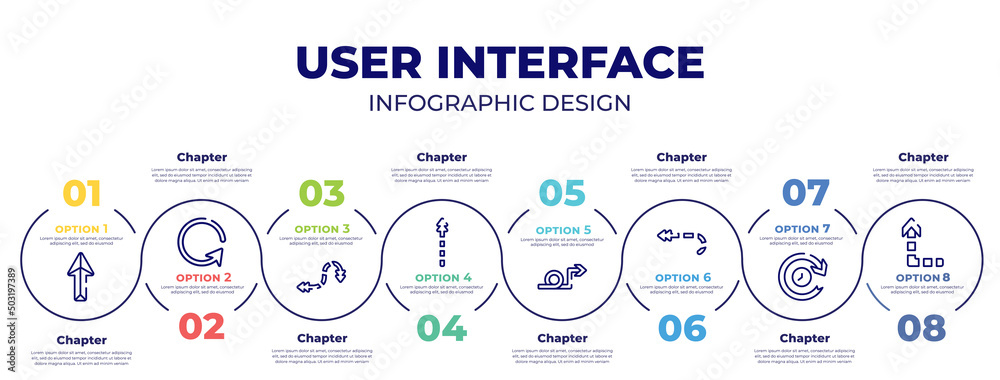 infographic template design vector with icons and 8 options or steps ...