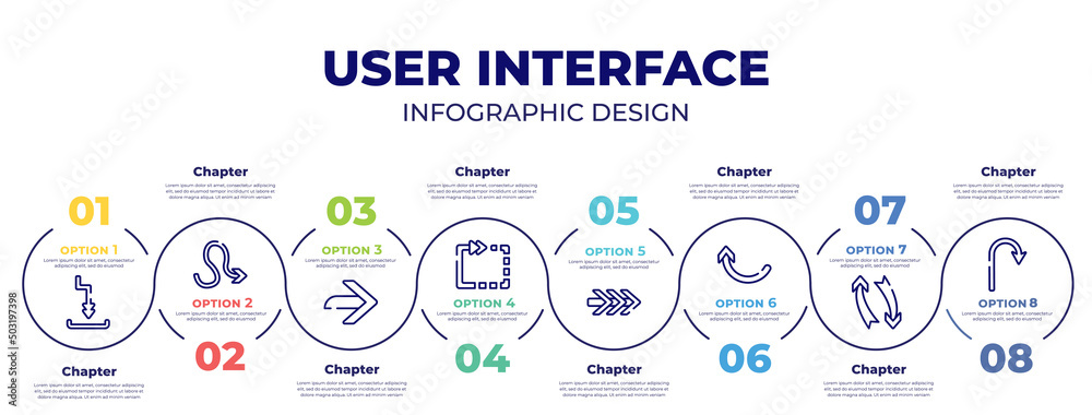 infographic template design vector with icons and 8 options or steps ...