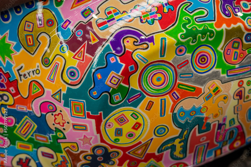 Texture of handmade multicolor drawings