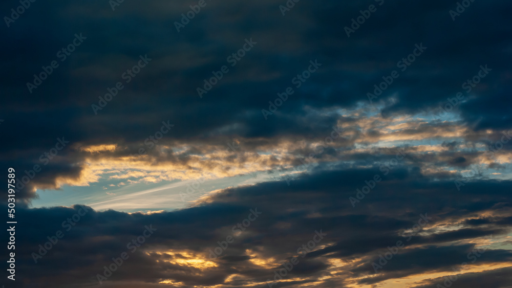 Dark skies at sunset in summer Dark skies at sunset in summer