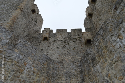 Stone tower of a medieval castle, Manasija in Serbia from the 15th century