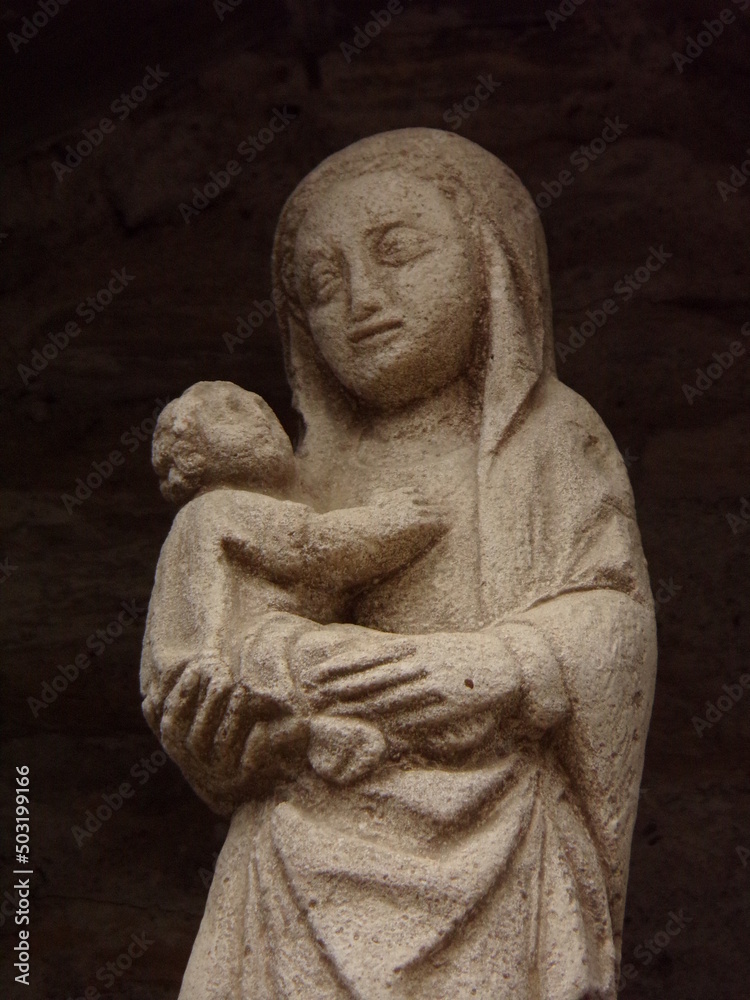 Sculpture of Virgin Mary and Christ Child