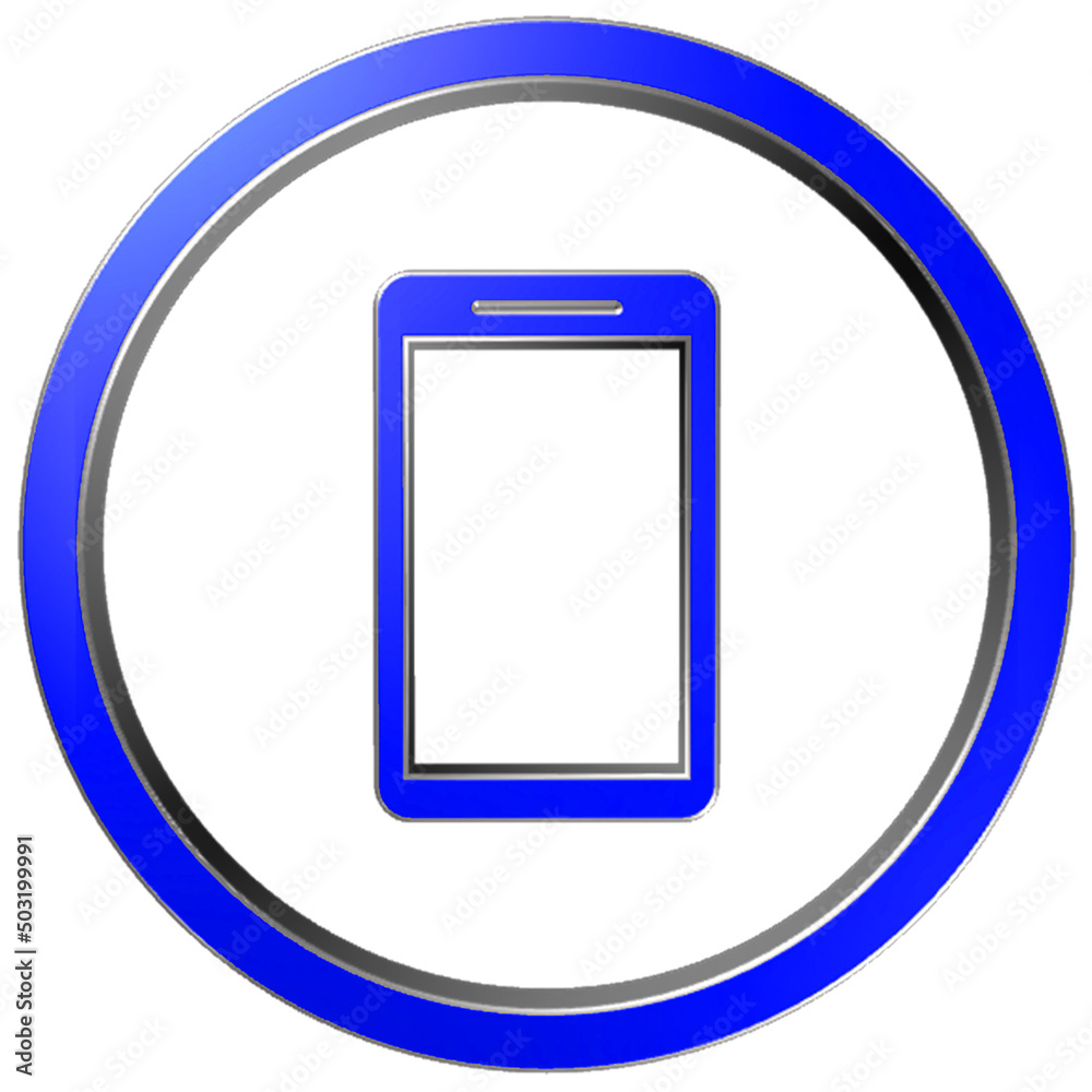 Smart Phone Blue 3D Icon Illustration Smart Phone Blue 3D Icon Illustration