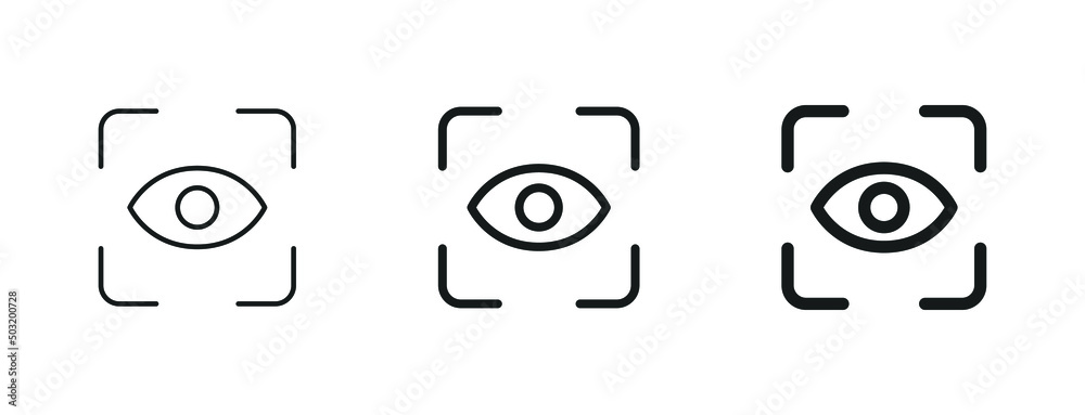 Vecteur Stock Eye focus icon. eye scan icon - Retina scan, eye scanner icon  - | Adobe Stock