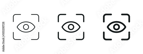 Eye focus icon. eye scan icon - Retina scan, eye scanner icon -  photo