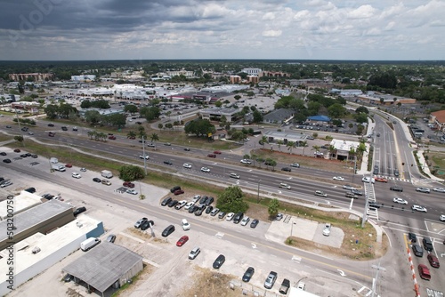 Revere street and Tamiami trail aka US highway 41 Port Charlotte Florida USA. 05_01_2022 Aerial 16:9 ratio.
 photo