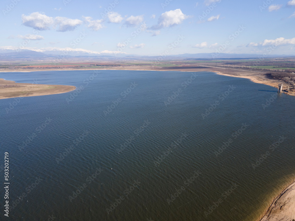 Aerial view of Pyasachnik Reservoir, Bulgaria