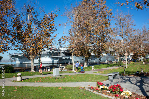  Ruocco Park, San Diego, California,  with the USS Midway in the background photo