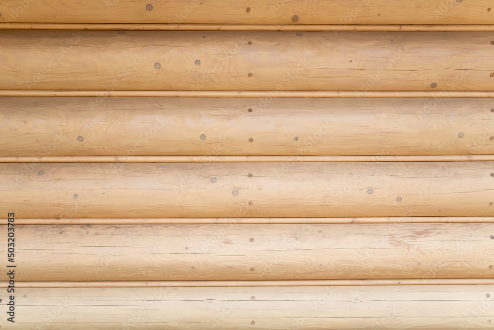 Close up of the log wall made with only natural materials Close up of the log wall made with only natural materials