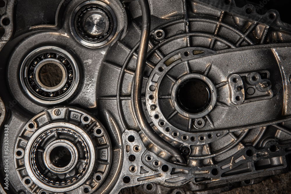Modern automatic transmission, gearbox, dissasembled for repair Modern automatic transmission, gearbox, dissasembled for repair