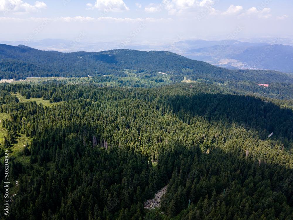 Aerial view of Konyarnika area at Vitosha Mountain, Bulgaria