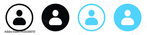 profile user icon, login account sign, male person profile avatar symbol in circle	