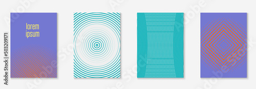 Line geometric elements on minimalist trendy cover template.