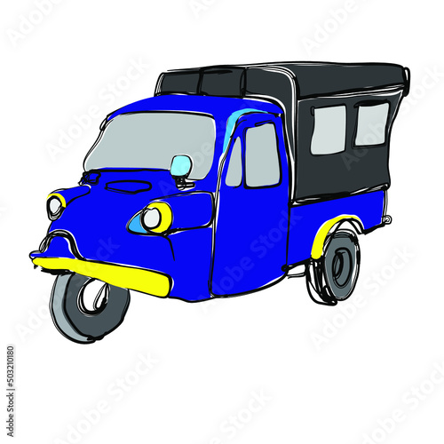 Bemo Icon of the old Jakarta public transportation. ( Bemo is motorized three wheeled transportation )