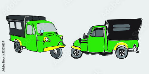 Bemo Icon of the old Jakarta public transportation. ( Bemo is motorized three wheeled transportation )