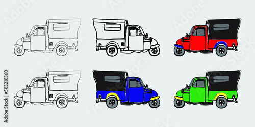 Bemo Icon of the old Jakarta public transportation. ( Bemo is motorized three wheeled transportation )