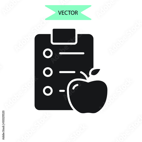 meal plan icons  symbol vector elements for infographic web