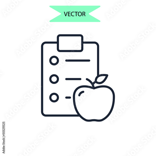 meal plan icons  symbol vector elements for infographic web
