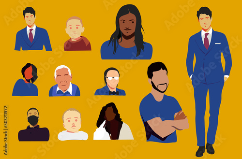 Illustrated people profiles of all ages