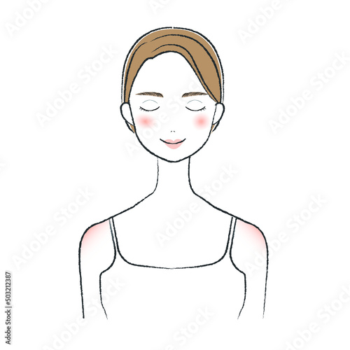 スキンケアをする女性　美容