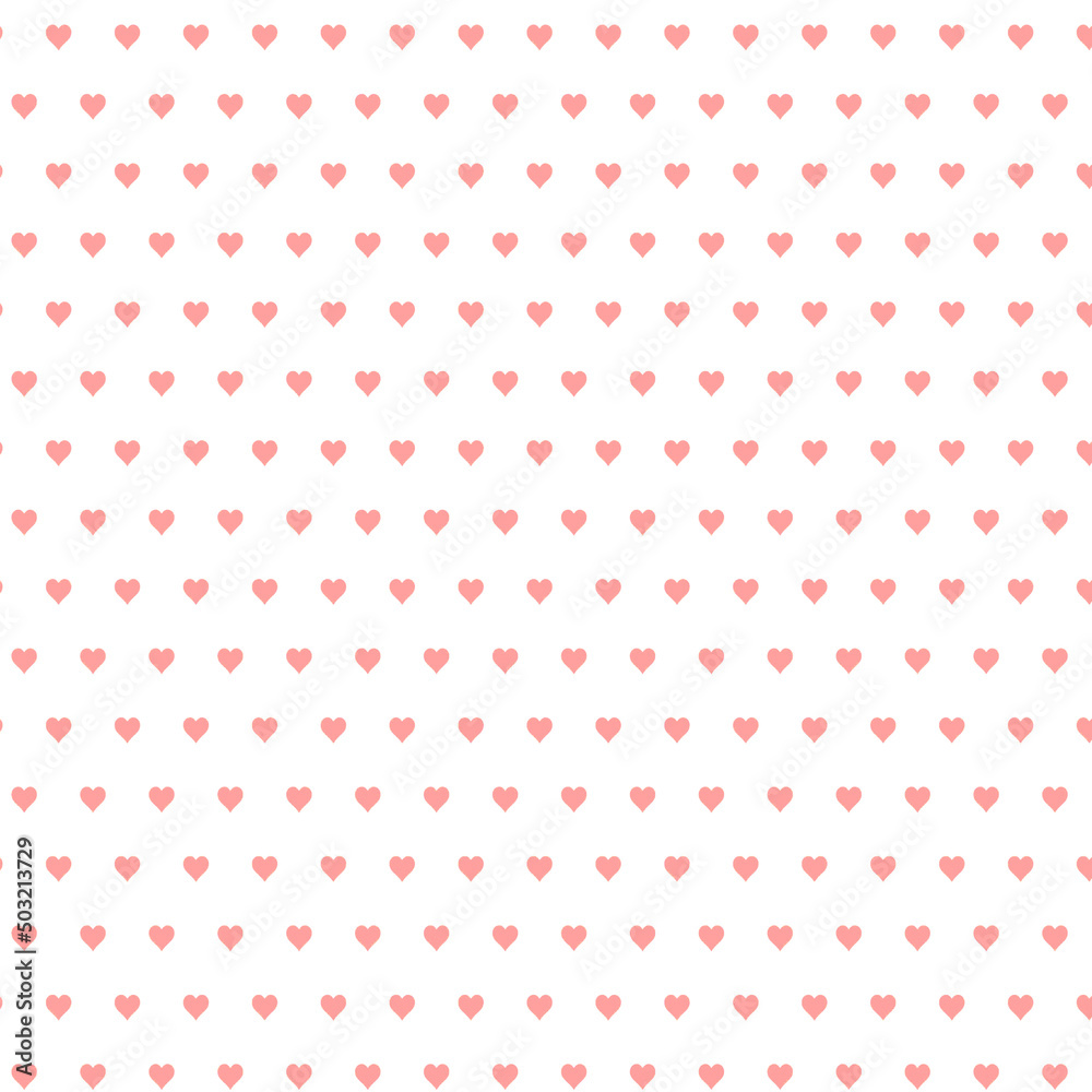 Hearts seamless pattern. Valentines day background. Red and white colors. Love romantic theme.