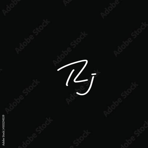Rj font Initial Handwriting Logo Vector 