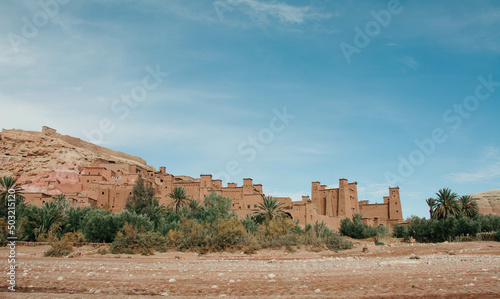 Aït Benhaddou is a historic ighrem or ksar along the former caravan route between the Sahara and Marrakesh in Morocco. photo