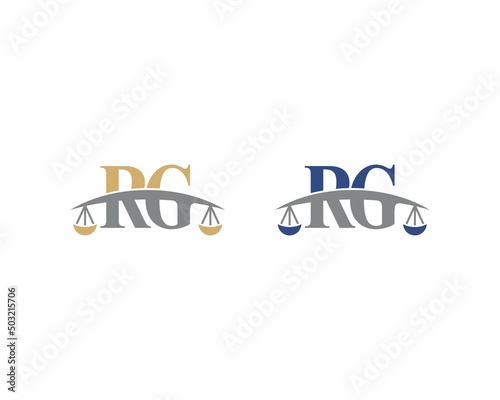 Letters RG Logo With Scale of Justice Logo Icon 001
