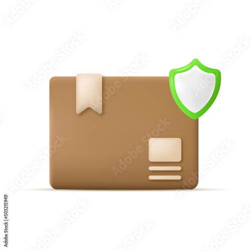 Securied delivery package cardboard box. Vector