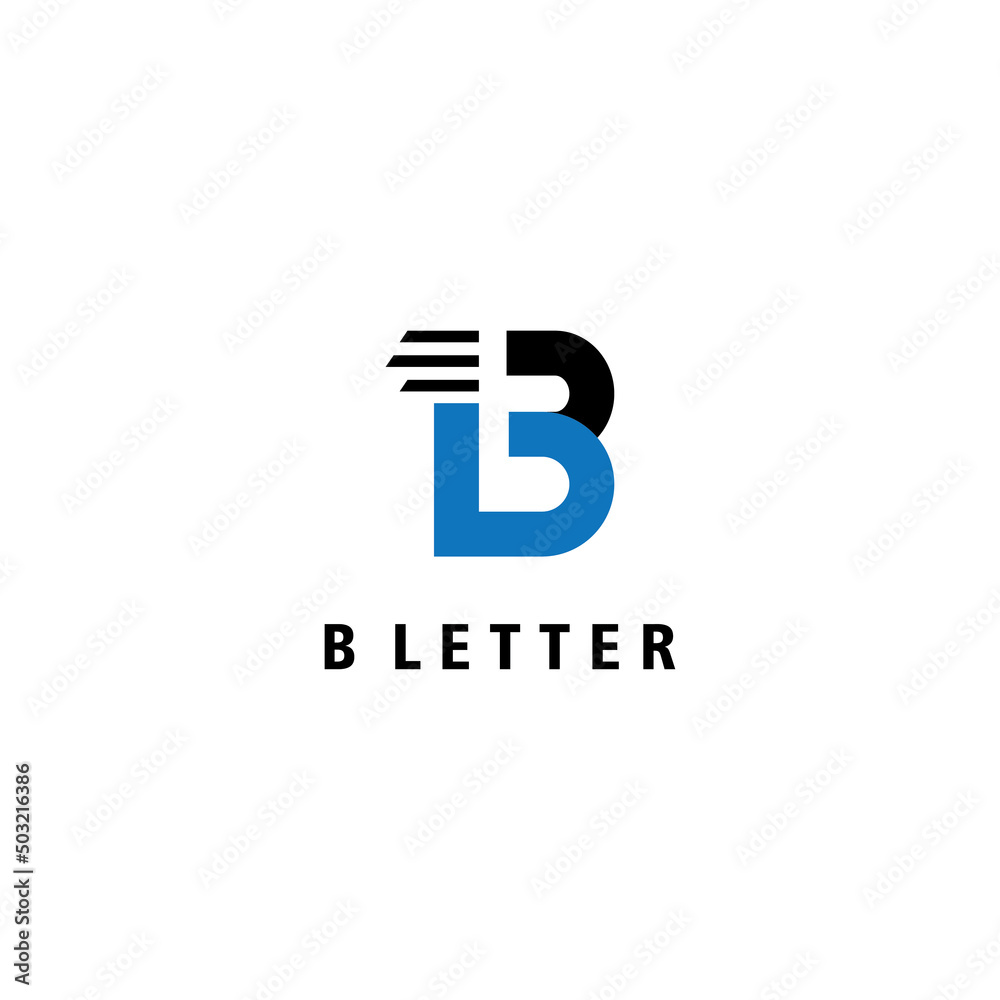 letter B logo graphic line template design illustration vector