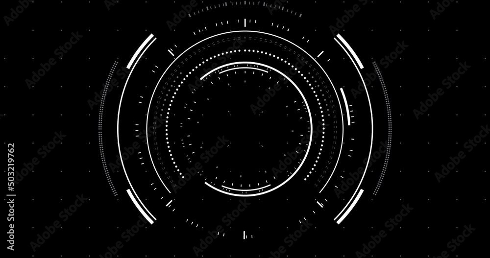 Hud circle elements on a black background