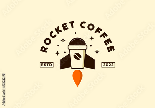 The coffee rocket logo is perfect for cafes, coffee shops, and more.