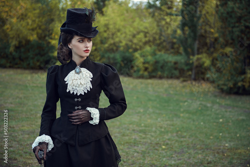 elegant brunette lady photo