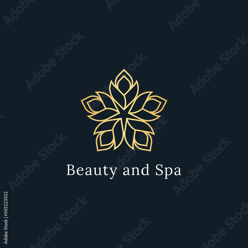 Nature floral emblem logo design template vector illustration