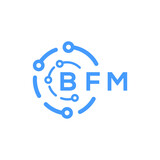 BFM technology letter logo design on white  background. BFM creative initials technology letter logo concept. BFM technology letter design.