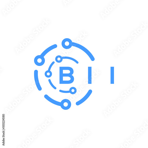 BII technology letter logo design on white  background. BII creative initials technology letter logo concept. BII technology letter design.