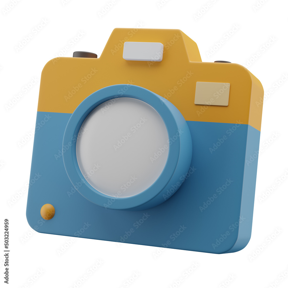 3D illustration camera icon isolated white background 3D illustration camera icon isolated white background