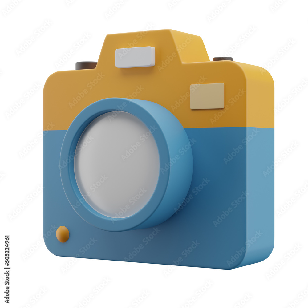3D illustration camera icon isolated white background 3D illustration camera icon isolated white background